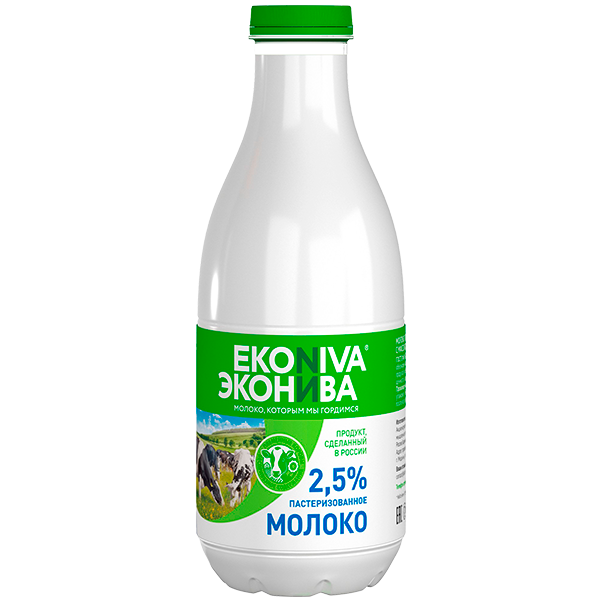 Молоко пастеризованное 2,5% 1000 мл Эконива Спутник Калуга