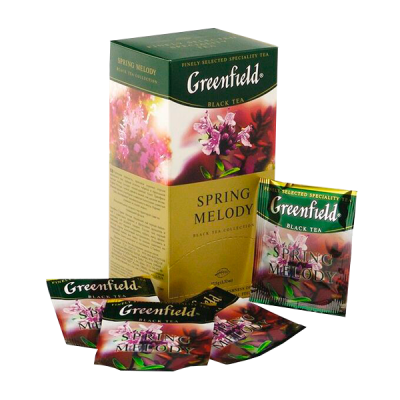 Чай Гринфилд 25пакетиков (лимон, грин мелисса, спринг мелоди, инглиш)