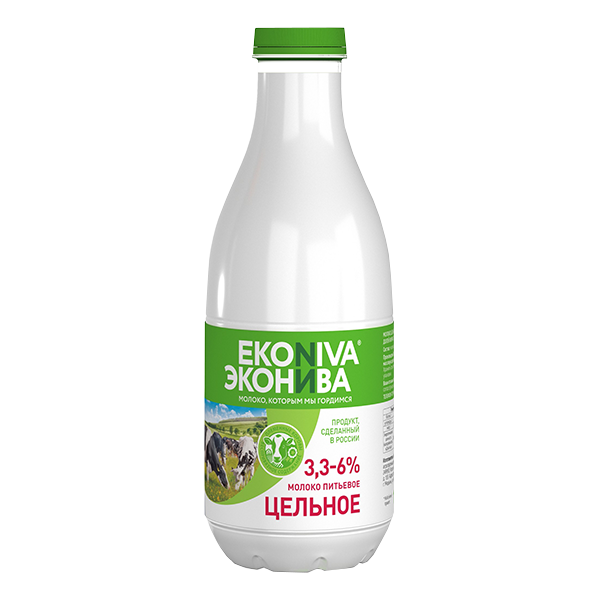 Молоко цельное 3,3-6% 1л Эконива Спутник Калуга