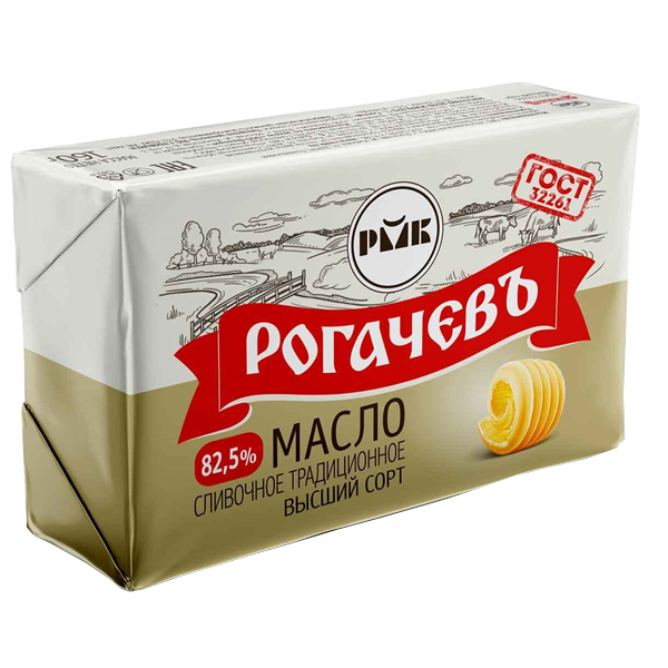 Масло сливочное Рогачев 82,5% 180г Спутник Калуга