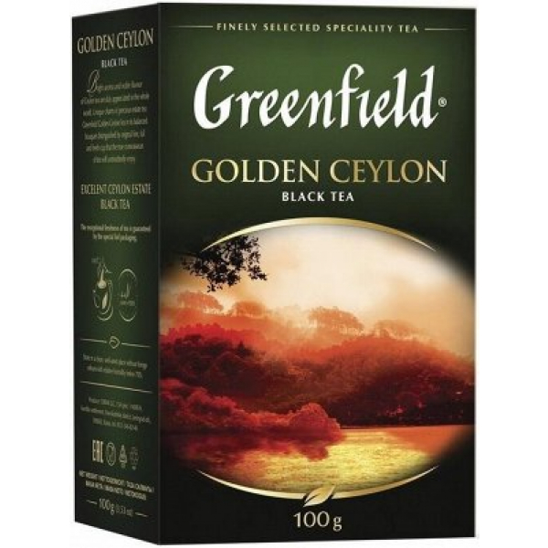Чай черный Greenfield Golden Ceylon листовой 100г Спутник Калуга