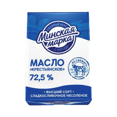 Масло сливочное 72,5% 180г ТМ Минская Марка