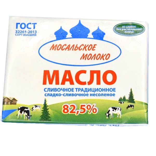 Масло сливочное  традиционное 82,5% 180г ТМ Мосальское молоко Спутник Калуга