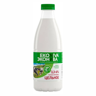 Молоко цельное 3,3-6% 1л Эконива