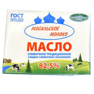 Масло сливочное 82,5% 180г Мосальское молоко
