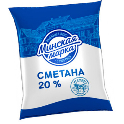 Сметана Минская марка 20% 400г пленка