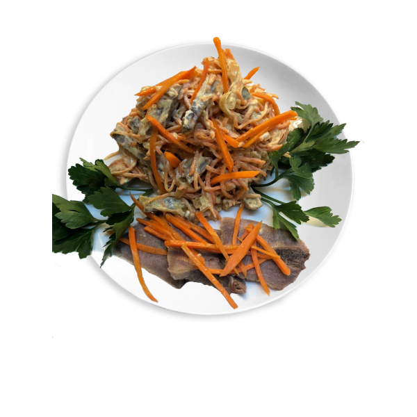 Салат язык с морковью по-корейски 100гр Спутник Калуга