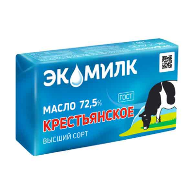 Масло Крестьянское сливочное Экомилк 160гр  72,5%