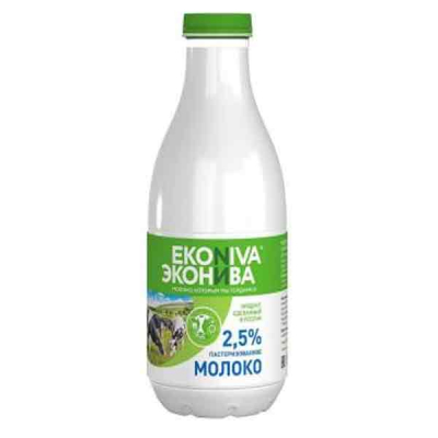 Молоко 2,5% 1л пастер. Пэт Эконива