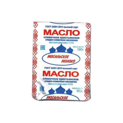 Масло сливочное 72,5% Мосальск 180г