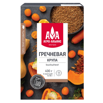 Крупа гречневая Агро-Альянс вар/пак 400г