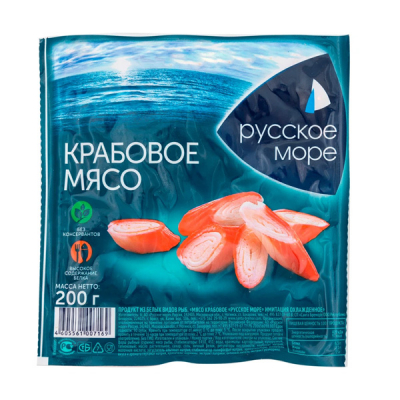 Крабовые  мясо Русское море 200г