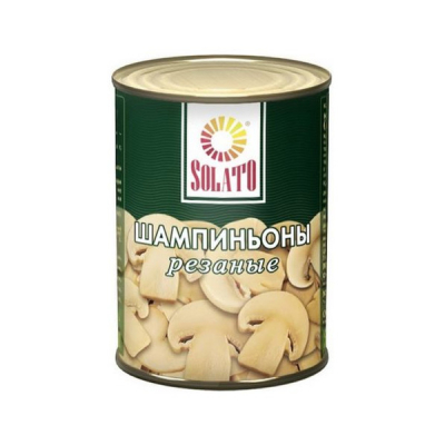 Грибы шампиньоны резаные ТМ Солато 425мл