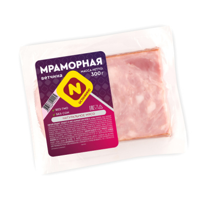 Ветчина мраморная в/у 300г Останкино