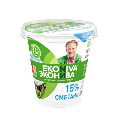 Сметана 15% 300г Эконива