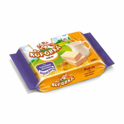 Вафли Коровка 150г с халвой, топленое молоко