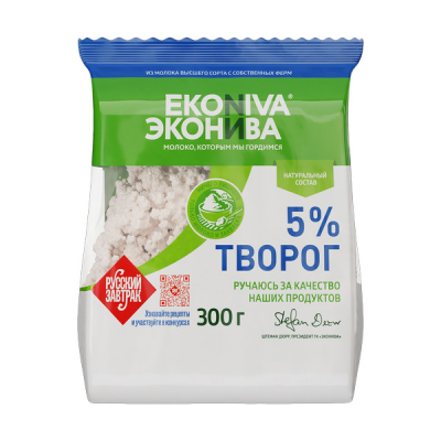 Творог 5% 300гр ТМ ЭкоНива