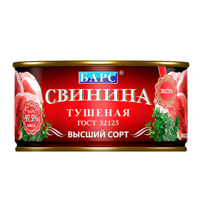 Свинина тушеная Барс Гост в/с 325г