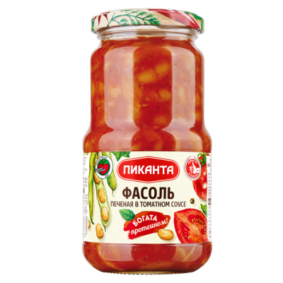 Фасоль печеная в томат соусе 470гр ТМ Пиканта