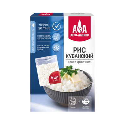 Рис Кубанский 400гр вар/пак ТМ Агро-Альянс