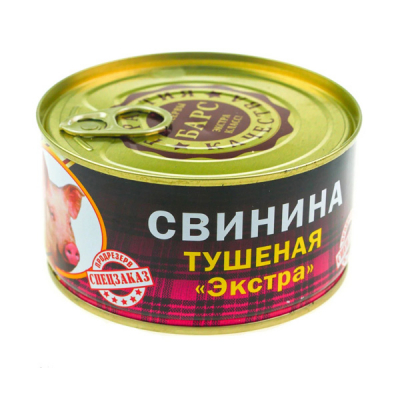 Свинина тушенная Экстра  325г ТМБарс