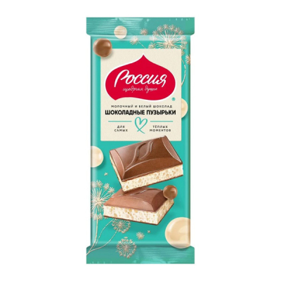 Шоколад  Бел Пористый 70г "ШокПузырьки" ТМ Россия