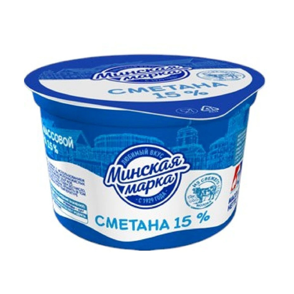 Сметана Минская марка 15% 180г Спутник Калуга
