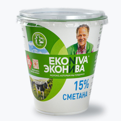 Сметана Эконива 15% 300г