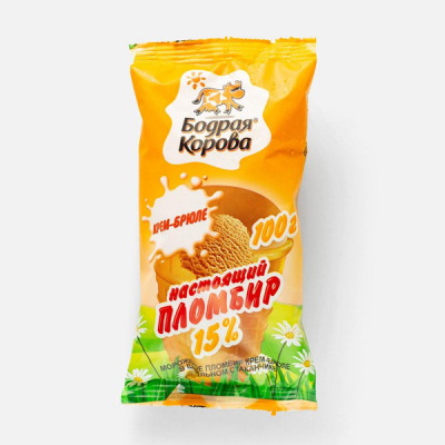 Мороженое Бодрая корова 100г  крем-брюле