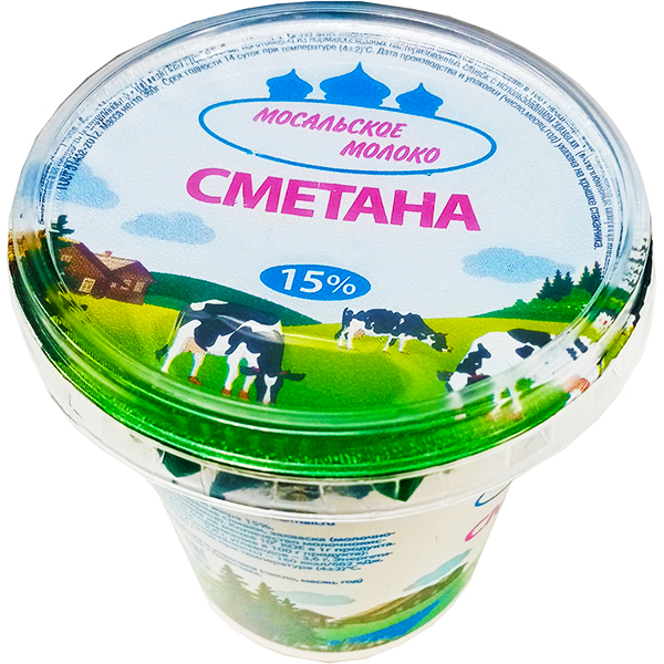 Сметана 15% 360гр Мосальское молоко Спутник Калуга
