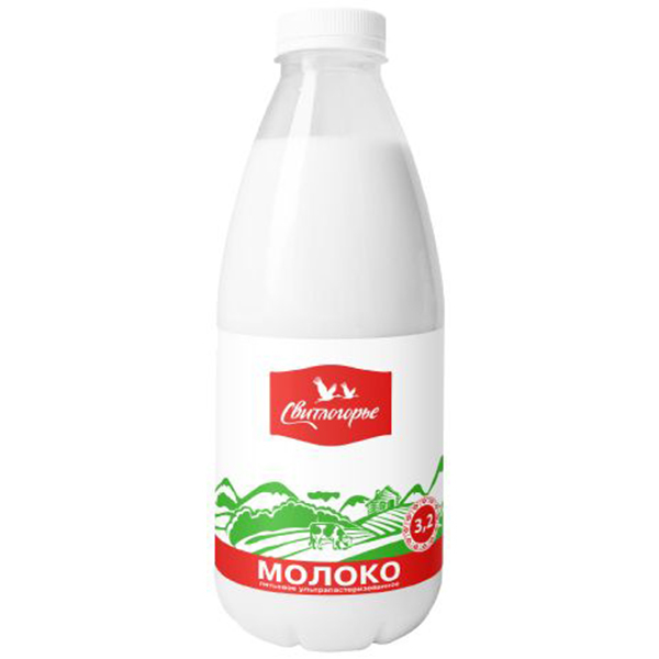 Молоко Свитлогорье 3,2% бут. 0,9 л Спутник Калуга