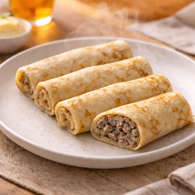 Блинчики мясом - 68,,99 (100гр)